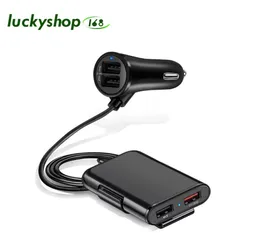 30W 8A Cell Phone Chargers Front Back Seat 4 Port USB Quick Charge QC30 Car Charger For iPhone 13 Huawei Xiaomi Samsung Fast Char3886808