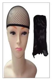 6 pçs peruca boné de tecelagem de cabelo preto alta stretchable elástico hairnets com parte superior fechada para fazer peruca caps4557038