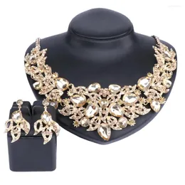 Necklace Earrings Set Women's Wedding Bridal Crystal Statement Choker Party Costume Accessories Jewelry