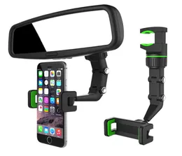 Universal girar 360 graus espelho retrovisor do carro suspensão montar suporte do telefone para smartphone gps carro espelho telefone titular1509379