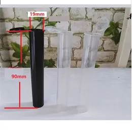 Pop üst 90mm d19mm siyah ön rulo ambalaj tüp şişesi plastik doob eklem künt ön yuvarlama hap kabı