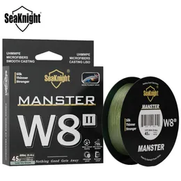 Seaknight marca monstermanster w8 ii 150m300m500m 8 fios fundição linha de pesca de fio trançado 15-100lb multifilamento suave 240220