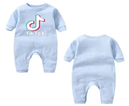 Tik Tok Baby Newborn Romper通気性と快適な男の子の女の子の長いジャンプスーツファッションショートビデオChildren039s Clothi3517149