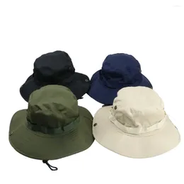 قبعات Berets Man's Outdoor Boonie Wide Brim Sun Man Hindproof Protection Mountaining Jungle Travel