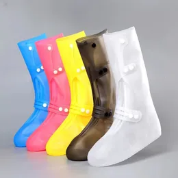 High Top Waterproof Shoe Covers Silicone AntiSlip Rain Boots Unisex Sneakers Protector For Outdoor Rainy Day Protectors Shoes 240229