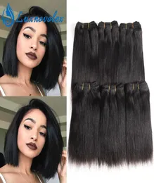 Cabelo brasileiro reto 6 pacotes onda do corpo onda profunda kinky encaracolado curto tecer pacotes de cabelo humano extensões de cabelo humano 8 Polegada 50g4504874