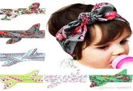 New Europe Fashion Baby Head Bands Bunny Ear Knot Floral Pattern Infant Headband Kids Hair Band Headwear Children Hair Accessory A3344324
