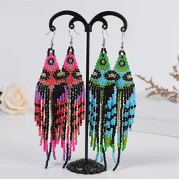 Dangle Earrings 1 Pair Of Fashionable Colored Rice Bead For Women's Personality Tassel Beaded