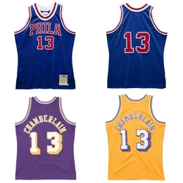 Maglie da basket cucite 13 Chamberlain 1962-63 66-67 71-72 maglia Hardwoods classica maglia retrò S-6XL