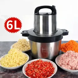 Grinders 220V Comercial 6L Electric Meat Grinder automático multifuncional com alho de gengibre carne de carne liquidificador de alimentos domésticos UE/Au