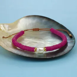 Urok Bracelets C.Quan Chi Heishi for Women Ręcznie robiony Big Pearl Beaded Jewelry Fashion Clay Beads Beach Girl