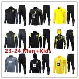 2023 24 kids and man Borussia Dortmund tracksuit jacket Soccer Sets REUS BELLINGHAM training suit football set Survetement 22/23/24 men sportswear