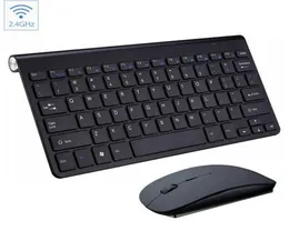 Portable Mini 24G trådlöst tangentbordmuskombination med USB -mottagare för DesktopComputer Pclaptop och Smart TV Fast 11075739