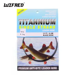 라인 WIFREO 15ft / 4.6M NO KINK TITANIUM 리더 라인 바닷물 파이크 낚시 리더 / 트레이스 플라이 묶는 흔들림 꼬리 링크 와이어
