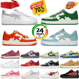2024Designer Sta Casual Shoes Low Top Men and Women Yellow White Camouflage Skateboarding Sports Bapel Sneakers Outdoor Shoes Waterproof leather Size 36-45 with box
