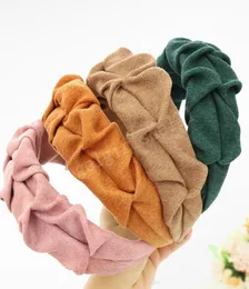 Vintage Solid Fold Cloth Bezel Hairband Women Hair Accessories Girls Haar Headband Opaska Do Wlosow Bandeau Femme Diademas8293971