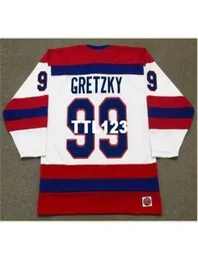 740 99 WAYNE GRETZKY Indianapolis Racers K1 1978 WHA Tk Hockey Jersey ou personalizado qualquer nome ou número retro Jersey9501380