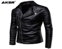 Aksr jaqueta masculina men039s moda casual manga comprida motocicleta jaqueta de couro de pele fino ajuste dos homens casacos de inverno t1909048382122