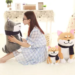 2024 25cm Cute Wear Scarf Shiba Inu Dog Plush Toy Soft Animal Stuffed Toy Akita Dogs Doll for Lovers Kids Birthday Gifts