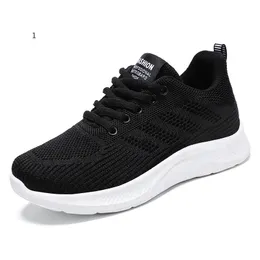 Soft Sole Sports Running Shoes with Breattable Mesh Surface for Women Balck White 02041185