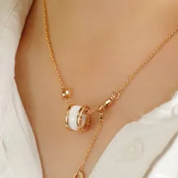 ZERO1 CNC CERAMIC Series Necklace for Woman Gold Plated 18k أعلى جودة العلامة مجوهرات العلامة التجارية مع مربع 031