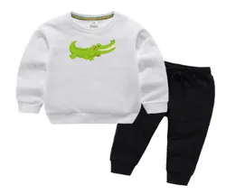 Krokodyl logo Dzieci Zestawy bluz z kapturem dziewczęta 27t Dziecięce z kapturem Pan Pant 2pcsset Baby Tracksuit Boys Girls Girl