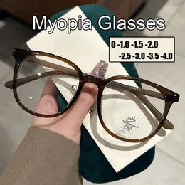 Solglasögon ultralätt stora ram myopia glasögon unisex anti -blå ljus nära syneglasser färdiga minus glasögon med diopter 0 till -4.0