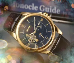 famoso business svizzera orologi di grandi dimensioni orologio da uomo di fascia alta con movimento automatico calendario di lusso Tourbillon orologio impermeabile a carica manuale regali montre de luxe