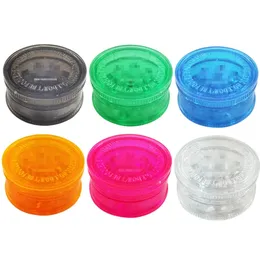 Smoking Accessories Plastic herb crusher grinders 3 parts 60mm tobacco acrylic grinder