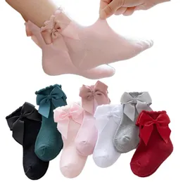 Socks Sweet Korean Style Girl Fashion Born Baby Cute Bowknot Knitted Ankle Party Brithday Wedding Princess Clothes6787561