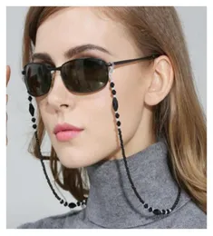 Women Fashion Eyeglass Chains Black Acrylic Beads Chains Antislip Eyewear Cord Holder Neck Strap Reading Glasses Rope7002952