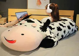 80120cm Giant Lying Cow Plush Pillow Soft Stuffed Animal Cattle Plush Toys for Children Kawaii Baby Doll Girls Birthday Gift AA224842275