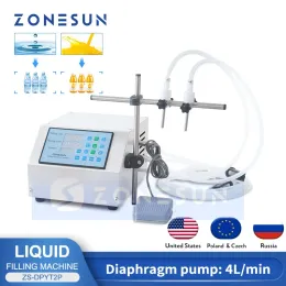 Processors ZONESUN Semiautomatic Liquid Filling Machine Double Nozzles Beverage Juice Perfume Vial Water Bottle Filler 14000ml