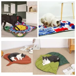 Mats Dogs Snuffle Mat Leak Food Anti Choking Mat Cat Dog Training filt Näs Toy Pet Secking Feed Intelligence Mat Dog Bed
