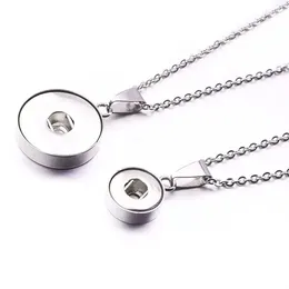 Chains 12pcs Snap Jewelry Stainless Steel 12MM 18MM Button Pendants Necklace Interchangeable Snaps Buttons Jewellery