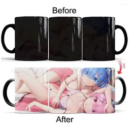 Tazze Tazza Kawaii Beauties Tazza da caffè in porcellana che cambia colore da 11 once Tè per ragazza sexy anime in ceramica