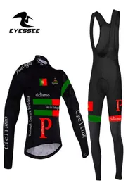 Zawód mężczyźni Portugalia Jersey Zestaw jesienny Eyessee Team Highgrade oddychający oddychanie z długim rękawem Ubranie rowerowe 52227764