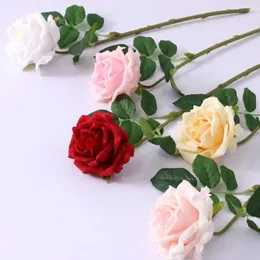 Real Touch Artificial Latex Rose Flowers Wedding Bridal Bouquet Home Dining Table Bedroom Study Garden Flower Arrangement Decor 240301