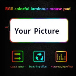 Pads Custom Mat Logo Gloway Gaming Accessories Light LED MOUS PAD med Backlight Keyboard 90x40 Mouse Pad Anime RGB Game Pad för PC