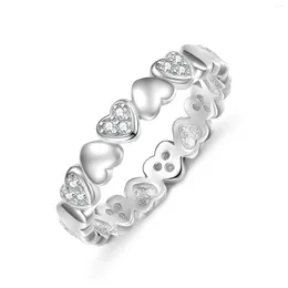 Cluster Rings STILLHOUSE Genuine Silver 925 Heart Shaped White Zircon Ring For Women Wedding Sterling Stackable Finger