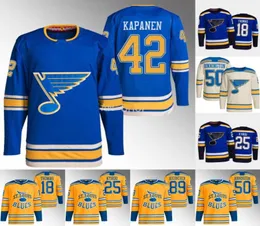 Blues 42 Kasperi Kapanen Jersey Brayden Schenn Kyrou Robert Thomas Torey Krug Pavel Buchnevich Justin Faulk Binnington Brandon SAA7530909