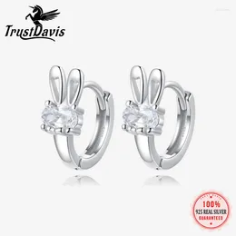 Hoop Earrings TrustDavis Girls 925 Sterling Silver CZ Tiny For Wedding Party Fine S925 Jewelry DS3930