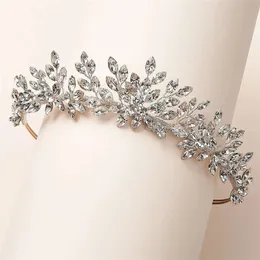 Tiary ślubne i korony luksusowe pełne opaski ślubne dla kobiet narzeczone biżuteria do włosów