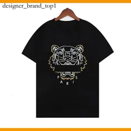 Kenzo TシャツデザイナーKenzo Tshirt Embroidery Tiger Head Tees Mens TシャツレターズコットンTシャツルーズヒップホップストリートKenzoブランド3811