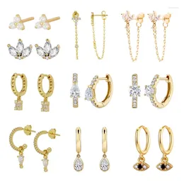 Stud Earrings CRMYA Gold Plated Higgle Ear Ring Big CZ Zircon Korean Hoop For Women Dangle Drop Earring Jewelry Wholesale