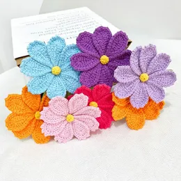 Flores decorativas crochê galsang flor artesanal tricô artificial para sempre buquê casa casamento festival presentes decoração