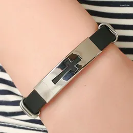 Braccialetti con ciondoli CIBOCIBO Braccialetto Degli Uomini 2024 Croce di Lusso Dell'annata Del Silicone Intrecciato Regali di Moda Semplice Marca Pulsera Hombre