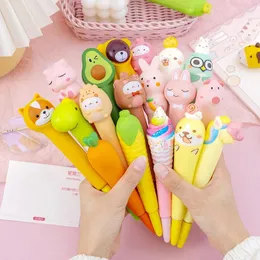 Slow Rebound Decompression Neutral Pens Cute Soft Gel Kawaii Stationery Lovely Cartoon Needle Office School Suppies