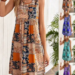 2024 Spring and Summer European and American cross -border new women's Women's Trend Printing Dress Women