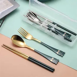 Dinnerware Sets Tableware 304 Stainless Steel Durable Comfortable Hand Feel Versatile Smooth And Delicate Kids Flatware Three-piece